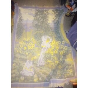 Goodwin Weavers 100% Cotton Garden Sunflowers Tapestry Afghan Blanket 45x67